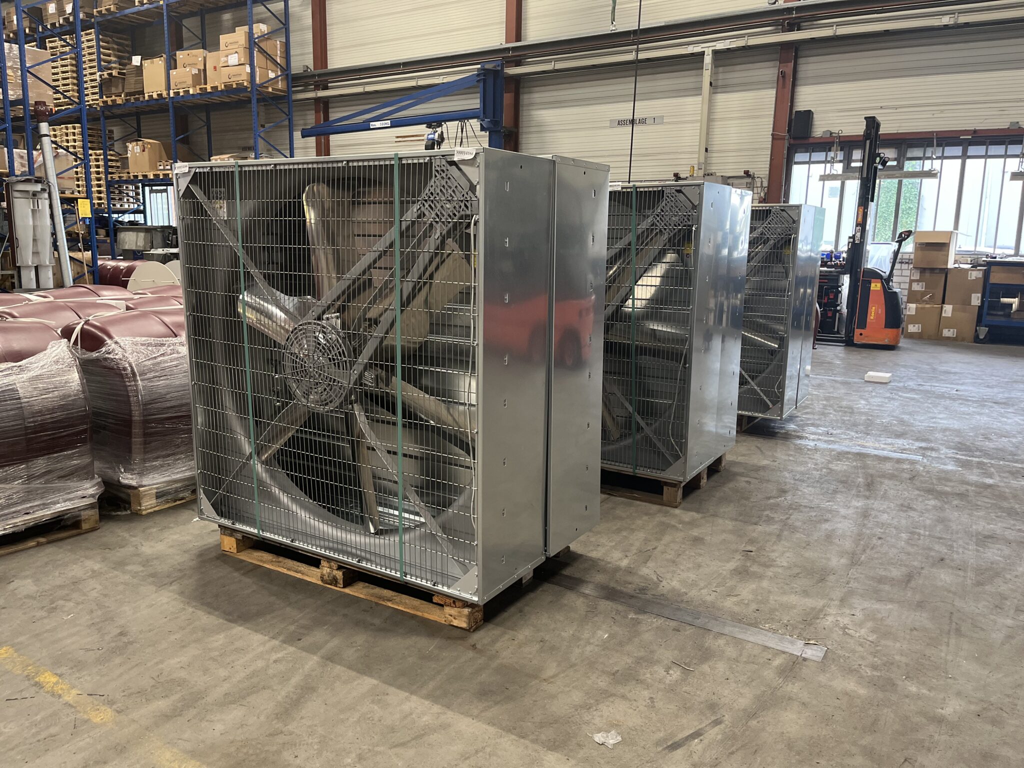 Industriële wandventilatoren met jalouziekleppen