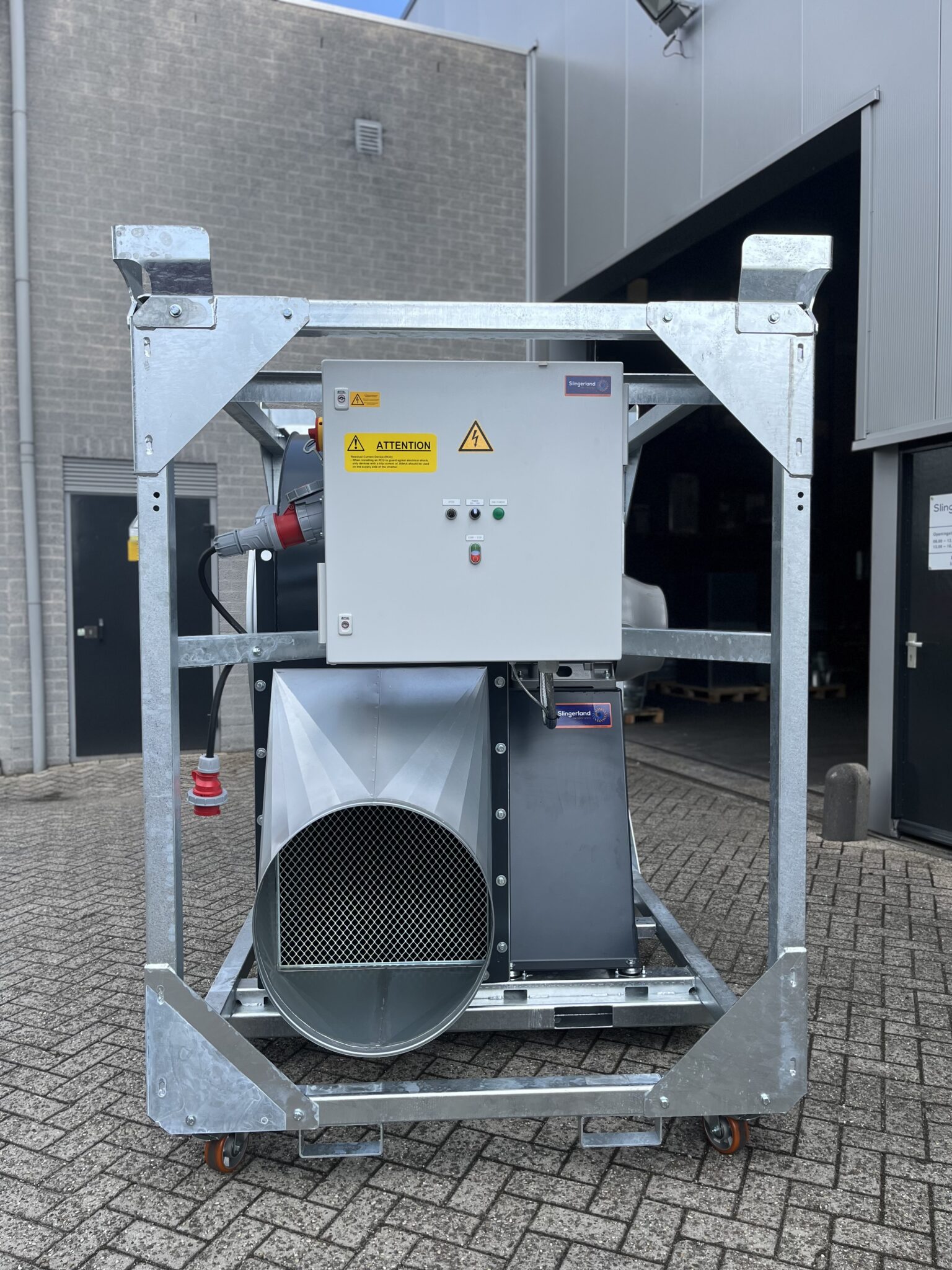 Vooraanzicht Verhuurventilator 45.000 m3/h