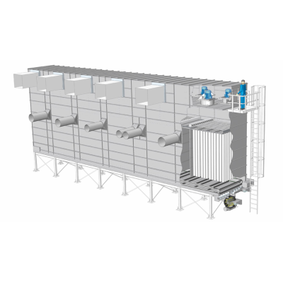 18 Ingebouwde centrifugaal ventilatoren voor de productie van houtstoffilters tekening render
