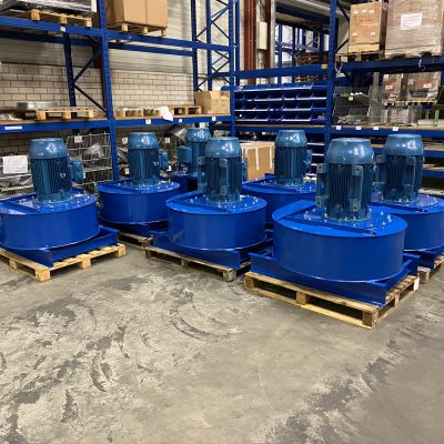 18 Ingebouwde centrifugaal ventilatoren voor de productie van houtstoffilters