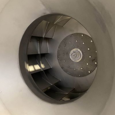 RVS centrifugaal ventilatoren voor een banddroger in de champignonindustrie